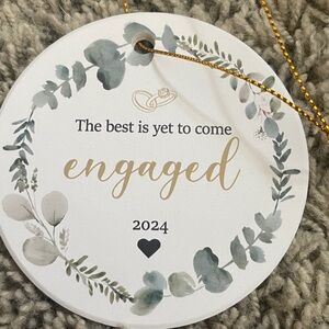 Engaged Ornament with Gold Accents
